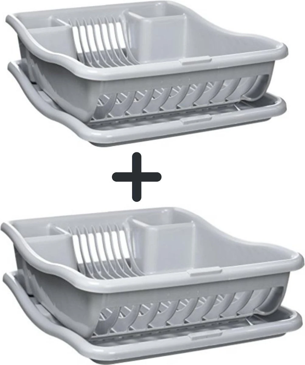 Curver Afdruiprek Met Met Lekbak Plateau - Kliksysteem - Afdruiprek Voor Afwas - Vaatwas Rek - Afdruiprek - 38x29x8,5 Cm - 2 Stuks 1 Curver Afdruiprek Met Met Lekbak Plateau - Kliksysteem - Afdruiprek Voor Afwas - Vaatwas Rek - Afdruiprek - 38x29x8,5 Cm - 2 Stuks