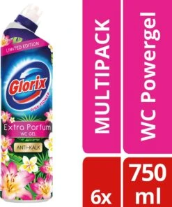 Glorix WC Powergel Toiletreiniger Pink Flower - 6 X 750 Ml - Voordeelverpakking -Winkel Voor Schoonmaakartikelen 1003x1200