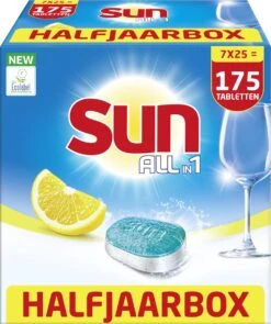 SUN® Sun All-in-1 Normaal Vaatwastabletten - 7 X 25 Tabletten - Voordeelverpakking -Winkel Voor Schoonmaakartikelen 1006x1200 1