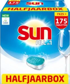 SUN® Sun All-in-1 Normaal Vaatwastabletten - 7 X 25 Tabletten - Voordeelverpakking -Winkel Voor Schoonmaakartikelen 1006x1200 2