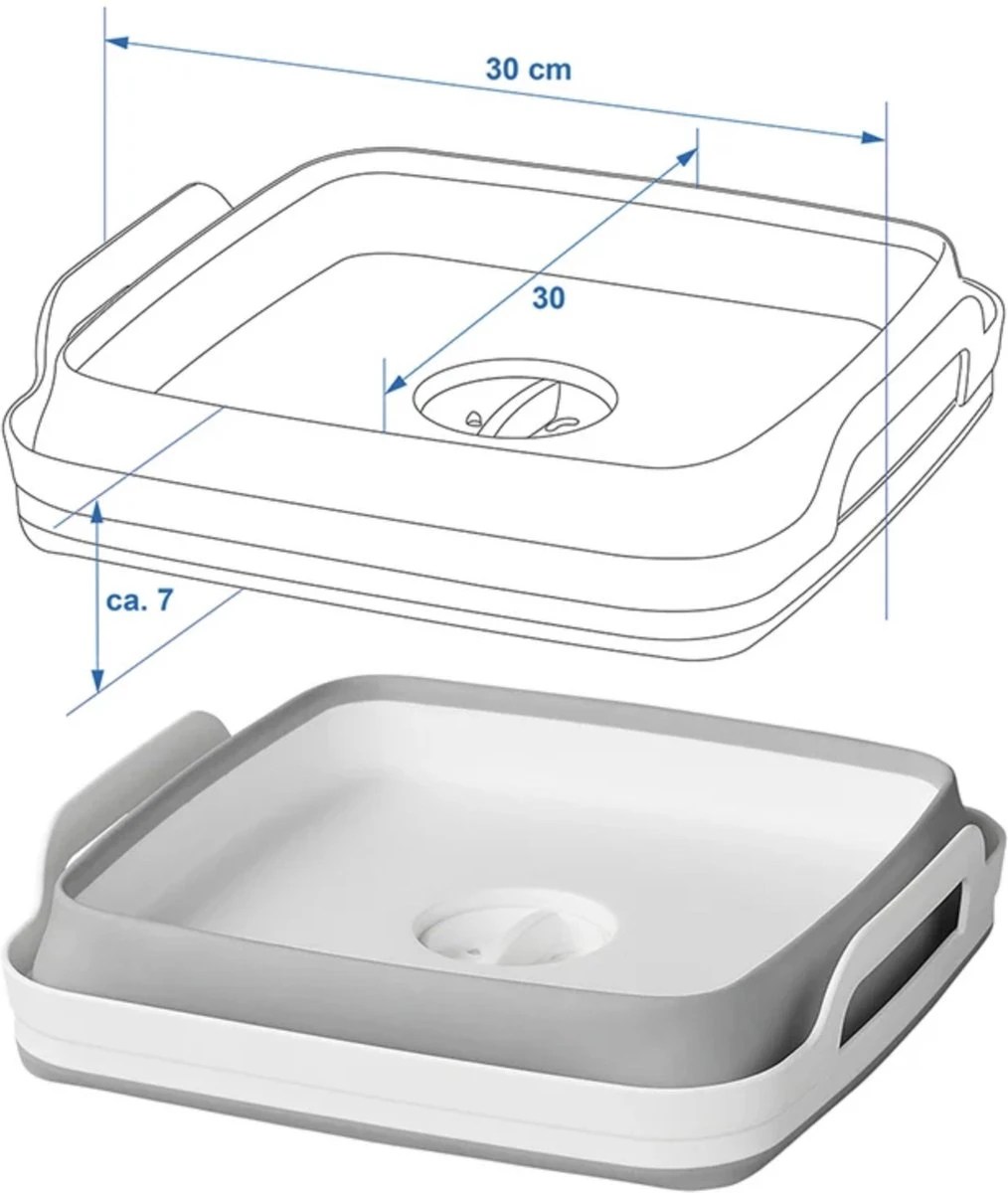 Opvouwbare Wasbak 18L - Met Stop - Afwasbak - Afwasteil - 30x30x20 Cm 3 Opvouwbare Wasbak 18L - Met Stop - Afwasbak - Afwasteil - 30x30x20 Cm - Image 3