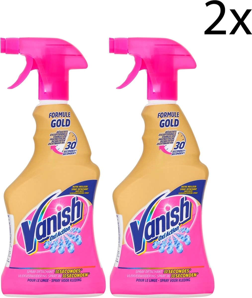 Vanish Oxi Action Gold Vlekverwijderaar Spray - 500ml X2 1 Vanish Oxi Action Gold Vlekverwijderaar Spray - 500ml X2