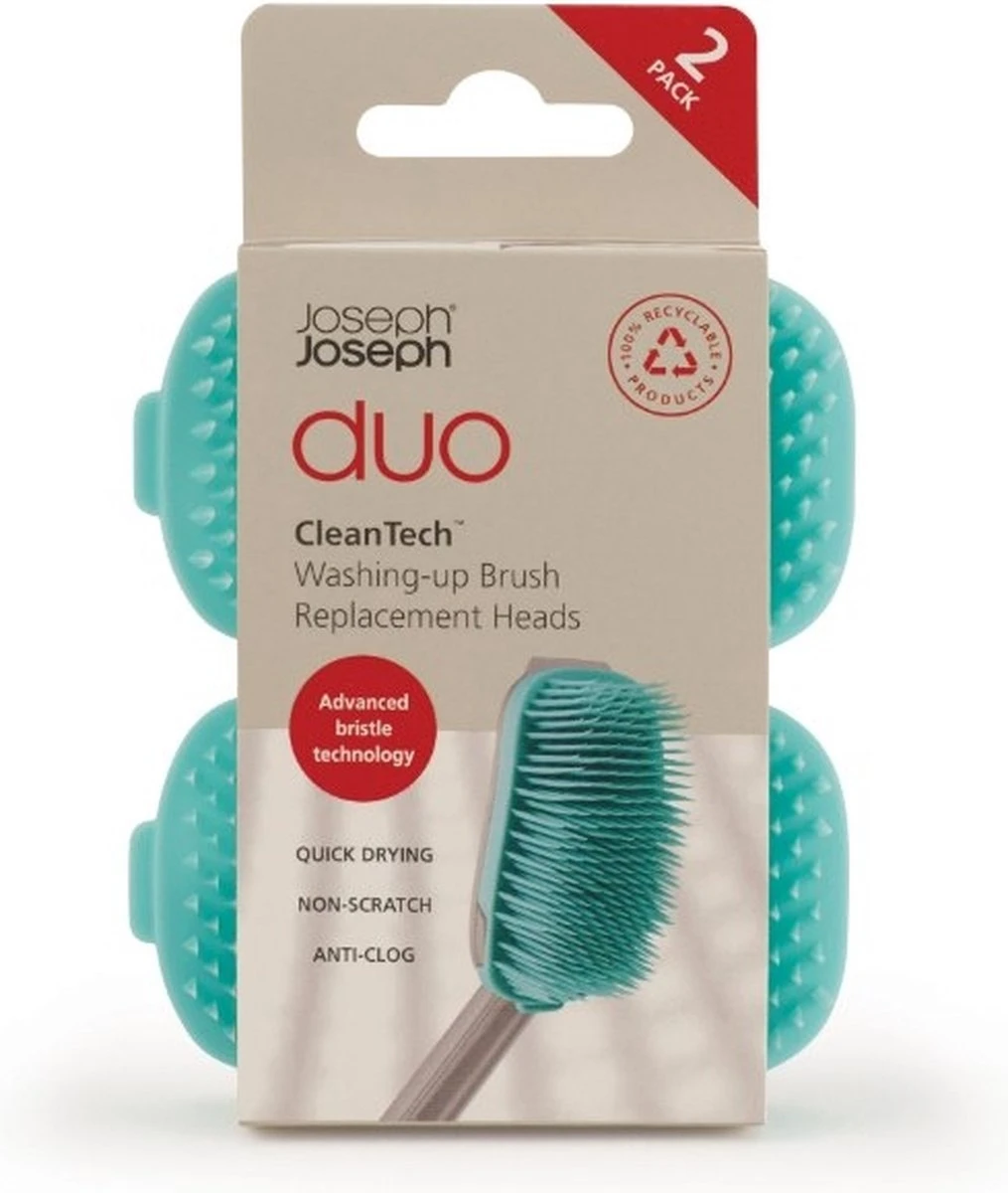 Duo Reserve Borstelkop Voor Afwasborstel, Set Van 2 Stuks, Licht Blauw - Joseph Joseph 3 Duo Reserve Borstelkop Voor Afwasborstel, Set Van 2 Stuks, Licht Blauw - Joseph Joseph - Image 3