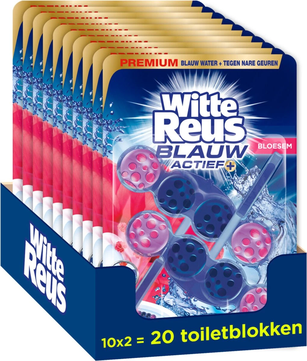Witte Reus Blauw Actief Toiletblok - Bloesem - WC Blokjes Voordeelverpakking - 20 Stuks 6 Witte Reus Blauw Actief Toiletblok - Bloesem - WC Blokjes Voordeelverpakking - 20 Stuks - Image 6