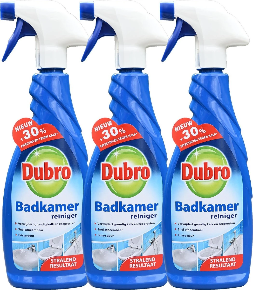 3 X Dubro Badkamer Reiniger - 30% Effectiever Tegen Kalk - Badkamerreiniger - 3 X 650 Ml 1 3 X Dubro Badkamer Reiniger - 30% Effectiever Tegen Kalk - Badkamerreiniger - 3 X 650 Ml