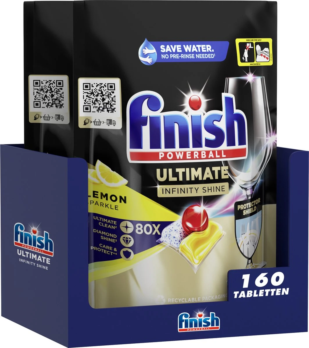 Finish Ultimate Infinity Shine Citroen Vaatwastabletten - 160 Capsules 1 Finish Ultimate Infinity Shine Citroen Vaatwastabletten - 160 Capsules