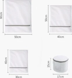 Merkloos Waszak 4 Delig - 1x Groot (50x60 Cm) - 1x Middel ( 40x50cm) - 1x Normaal (30x40cm) - 1x BH (17x15cm) -Winkel Voor Schoonmaakartikelen 1109x1200 1