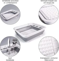 Amazy Afdruiprek Opvouwbaar & Bpa-vrij - Afdruiprek Voor Het Drogen Van Bestek, Borden, Glazen & Flessen - Afdruipmat In Grijs-wit Van Kunststof & Silicone Voor Gootsteen, Spoelbakken, Keuken -Winkel Voor Schoonmaakartikelen 1160x1200 1