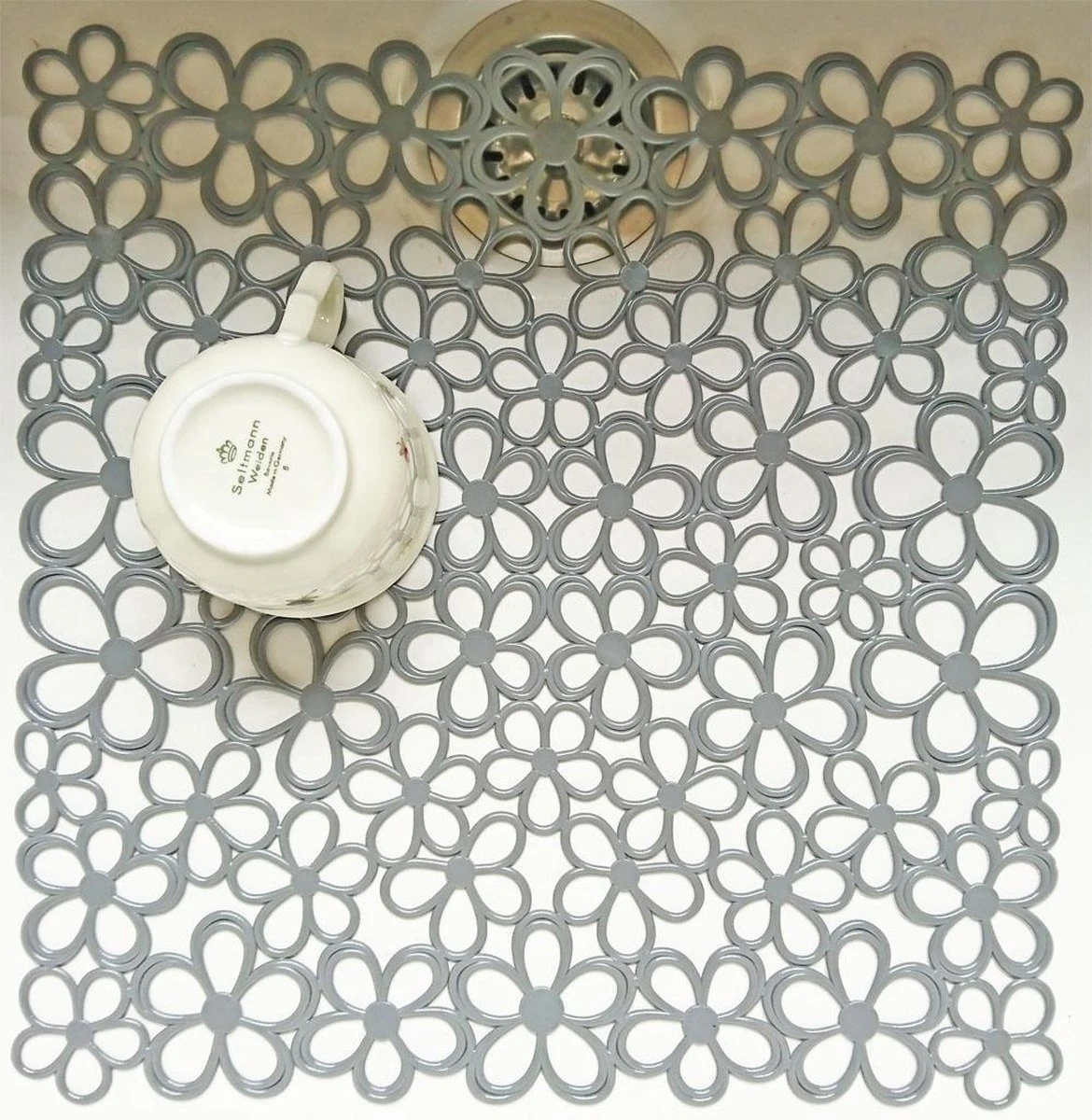 Merkloos Papillon - 2 Stuks Gootsteenmat - Bloem Grijs - 31,5 X 31,5 Cm 2 Merkloos Papillon - 2 Stuks Gootsteenmat - Bloem Grijs - 31,5 X 31,5 Cm - Image 2