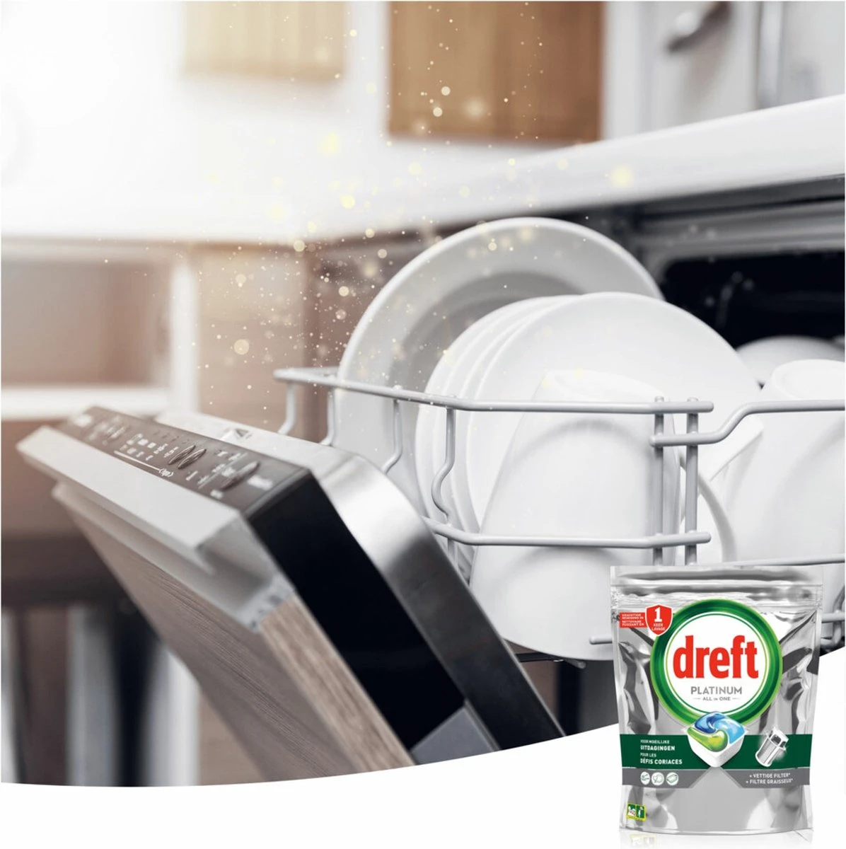 Dreft Platinum All In One - Vaatwascapsules - Original - Voordeelverpakking 5 X 20 Capsules 5 Dreft Platinum All In One - Vaatwascapsules - Original - Voordeelverpakking 5 X 20 Capsules - Image 5