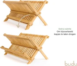 Budu Afdruiprek - Afdruiprekje Van Bamboe Hout - Afdruiprek Voor Afwas - Vaatwasrek - Keukenrek - Inklapbaar - Opvouwbaar - -Winkel Voor Schoonmaakartikelen 1200x1037 1
