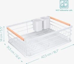 Navaris Afdruiprek Met Uitneembare Bestekhouder - Afwasrek Met Losse Lekbak - Vaatwasrek Met Plateau - Voor Bestek, Borden, Schalen En Pannen -Winkel Voor Schoonmaakartikelen 1200x1040