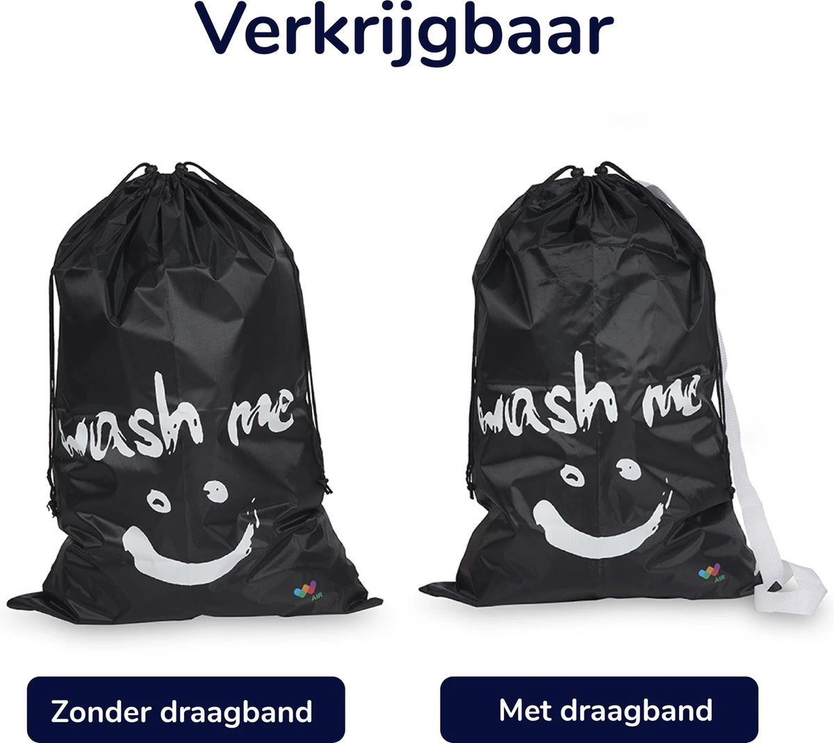 Wonair - Waszak Groot - 60x90cm - Zwart - Met Trekkoord En Draagband 6 Wonair - Waszak Groot - 60x90cm - Zwart - Met Trekkoord En Draagband - Image 6