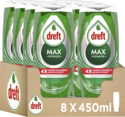 Dreft MaxPower - Vloeibaar Afwasmiddel - Voordeelverpakking 8 X 450 Ml -Winkel Voor Schoonmaakartikelen 1200x1124 2