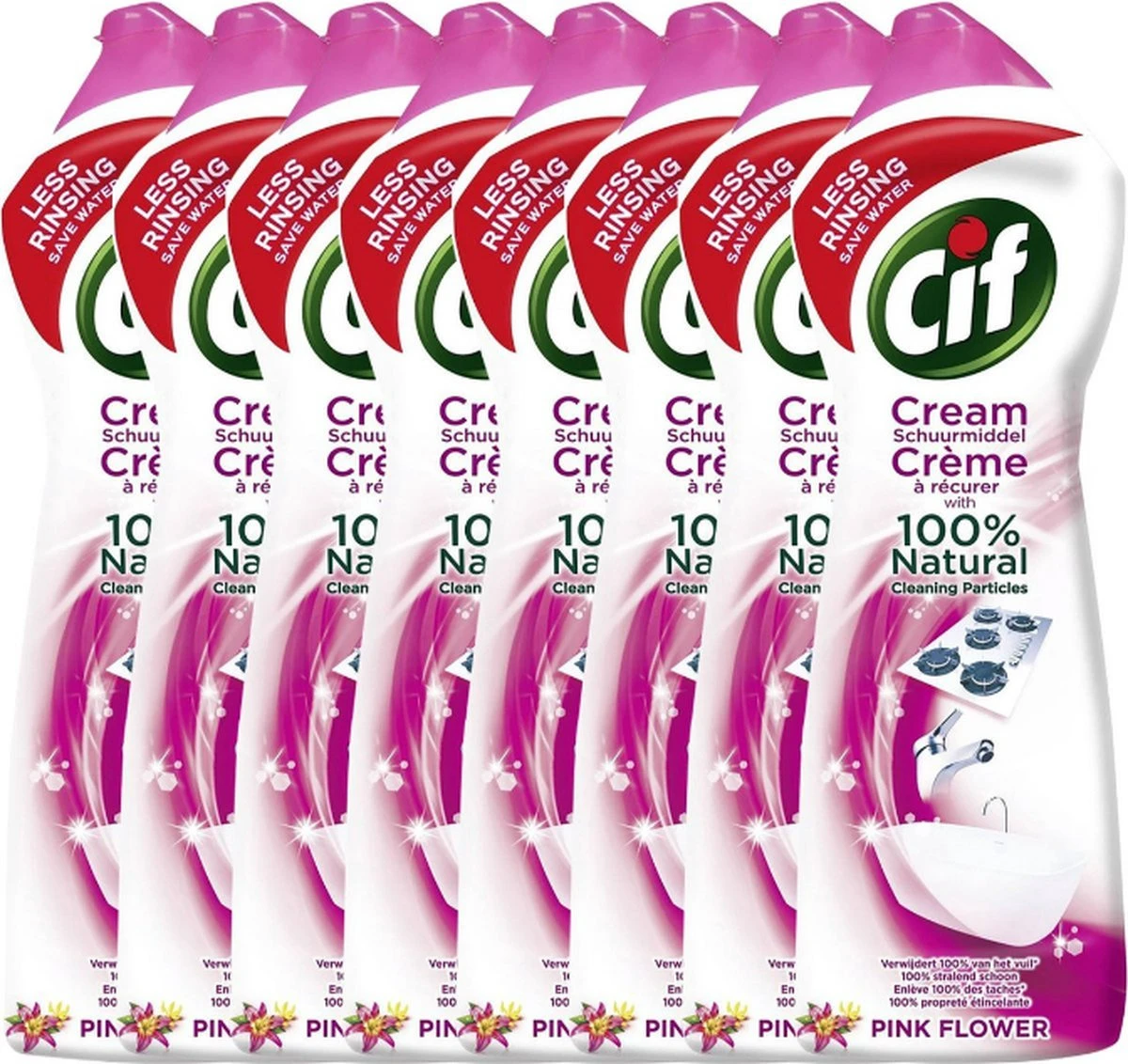 CIF Cream Pink Flower - 8 X 500 Ml - Schuurmiddel - Voordeelverpakking 3 CIF Cream Pink Flower - 8 X 500 Ml - Schuurmiddel - Voordeelverpakking - Image 3