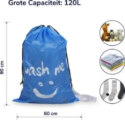 Wonair - Grote Waszak - 60x90cm - Hemelsblauw - Met Trekkoord En Draagband -Winkel Voor Schoonmaakartikelen 1200x1147 6