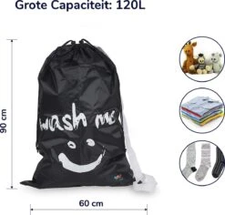 Wonair - Waszak Groot - 60x90cm - Zwart - Met Trekkoord En Draagband 15 Wonair - Waszak Groot - 60x90cm - Zwart - Met Trekkoord En Draagband -Winkel Voor Schoonmaakartikelen 1200x1147 7