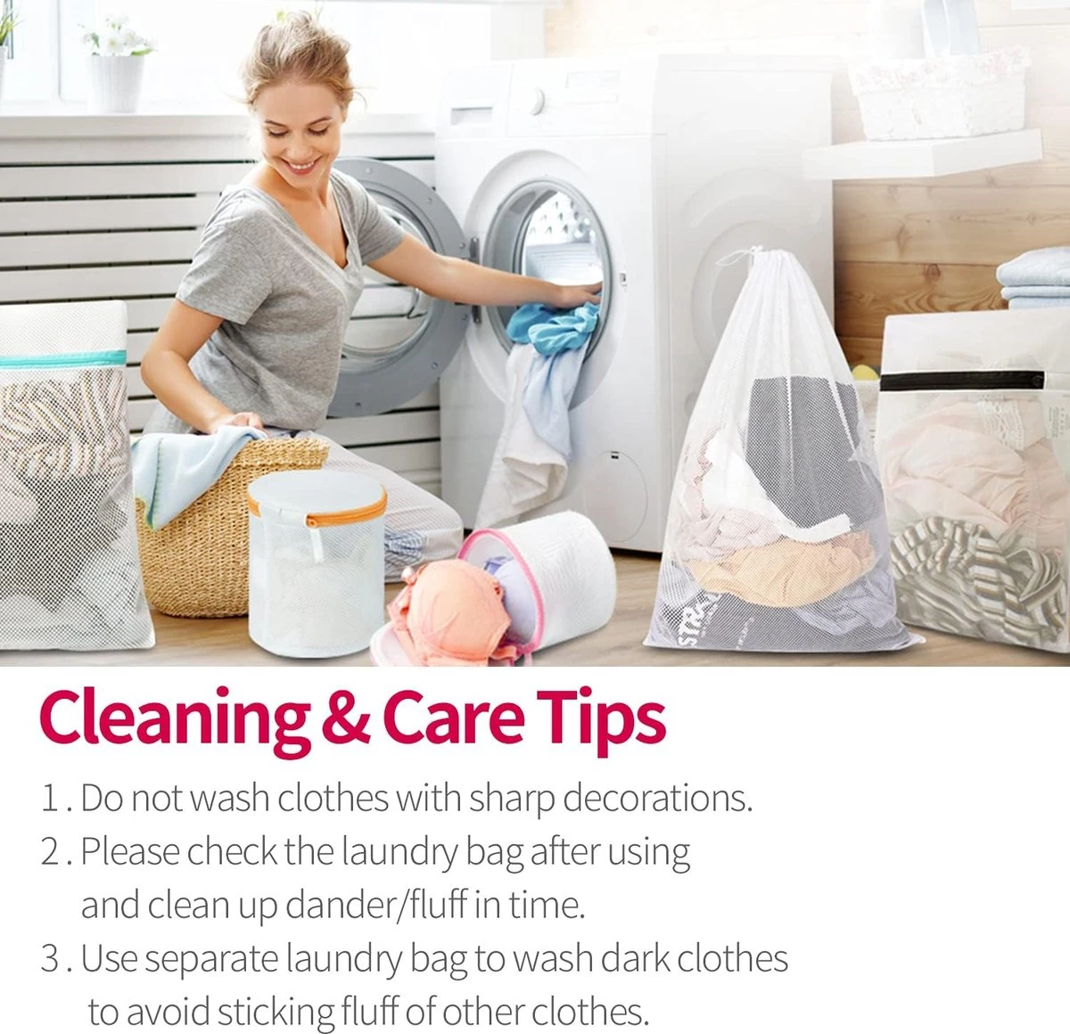 BOTC Waszakken - Wasnetten - Set Van 5 - Bescherm Je Wasgoed En Wasmachine - Transparant 10 BOTC Waszakken - Wasnetten - Set Van 5 - Bescherm Je Wasgoed En Wasmachine - Transparant - Image 10