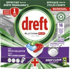 Dreft Platinum Plus All In One Machine Clean - Vaatwastabletten - 5 X 16 Tabletten -Winkel Voor Schoonmaakartikelen 1200x1169 9