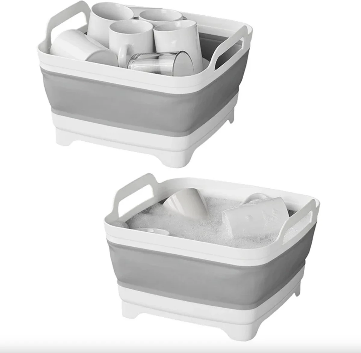 Opvouwbare Wasbak 18L - Met Stop - Afwasbak - Afwasteil - 30x30x20 Cm 4 Opvouwbare Wasbak 18L - Met Stop - Afwasbak - Afwasteil - 30x30x20 Cm - Image 4