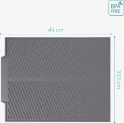 Navaris Siliconen Droogmat Met Afvoer - Aanrecht Droogmat Voor Afwas, Borden, Bestek, Glazen - Grijs -Winkel Voor Schoonmaakartikelen 1200x1184 11