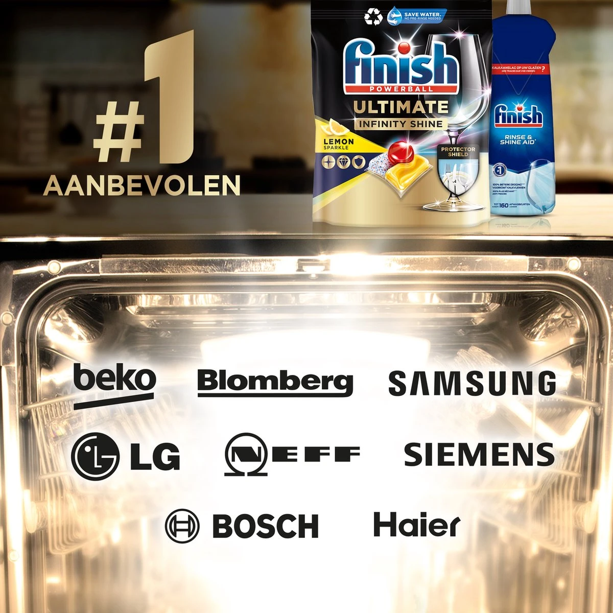 Finish Ultimate Infinity Shine Citroen Vaatwastabletten - 160 Capsules 8 Finish Ultimate Infinity Shine Citroen Vaatwastabletten - 160 Capsules - Image 8