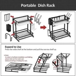 TammaT - Afdruiprek Met Lekbak 2 Laags – Inklapbaar - Afwasrek – Met 2 Lekbakken – Extra Accessories Voor Servies En Snijplanken - RVS - 38x35x26,5cm 14 TammaT - Afdruiprek Met Lekbak 2 Laags – Inklapbaar - Afwasrek – Met 2 Lekbakken – Extra Accessories Voor Servies En Snijplanken - RVS - 38x35x26,5cm -Winkel Voor Schoonmaakartikelen 1200x1200 1283