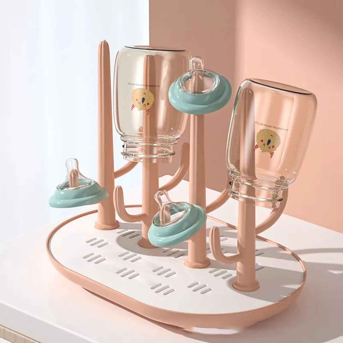 Merkloos Flessen Droogrek - Baby Flessenrek - Afdruiprek - Rose - Drying Rack - Bidon - Babyfles 1 Merkloos Flessen Droogrek - Baby Flessenrek - Afdruiprek - Rose - Drying Rack - Bidon - Babyfles