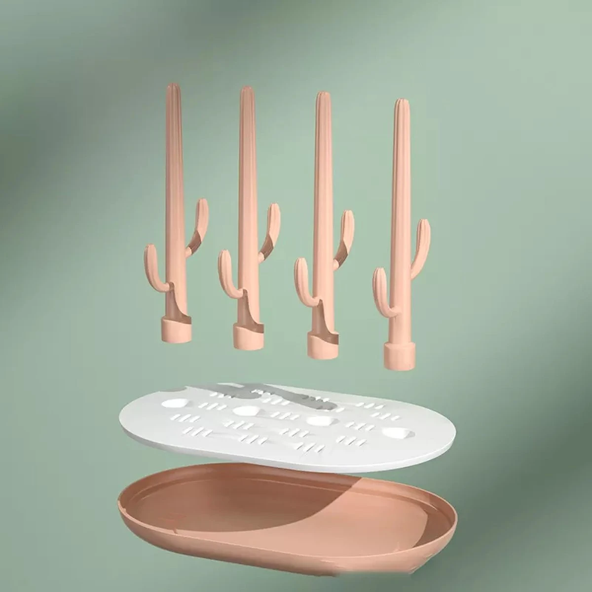 Merkloos Flessen Droogrek - Baby Flessenrek - Afdruiprek - Rose - Drying Rack - Bidon - Babyfles 2 Merkloos Flessen Droogrek - Baby Flessenrek - Afdruiprek - Rose - Drying Rack - Bidon - Babyfles - Image 2