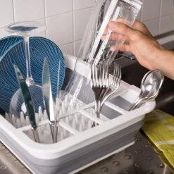 Amazy Afdruiprek Opvouwbaar & Bpa-vrij - Afdruiprek Voor Het Drogen Van Bestek, Borden, Glazen & Flessen - Afdruipmat In Grijs-wit Van Kunststof & Silicone Voor Gootsteen, Spoelbakken, Keuken -Winkel Voor Schoonmaakartikelen 1200x1200 1304