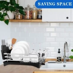 Doogo® Afdruiprek Met Bestekkorf En Lekbak Voor Keukenborden En Bestek Afdruiprek Met Draaibare Uitloop -Winkel Voor Schoonmaakartikelen 1200x1200 1310