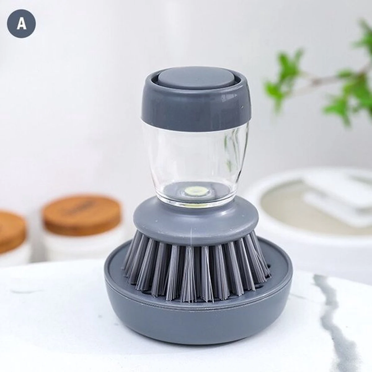 Afwasborstel Met Zeepdispenser – Met 3 Verschillende Opzet Stukken – Inclusief Houder – Grijs – Afwas Borstel Zeepreservoir – Zeep Handborstel – Doseerpomp – Afwasmiddel Dispenser – Navulbaar 7 Afwasborstel Met Zeepdispenser – Met 3 Verschillende Opzet Stukken – Inclusief Houder – Grijs – Afwas Borstel Zeepreservoir – Zeep Handborstel – Doseerpomp – Afwasmiddel Dispenser – Navulbaar - Image 7