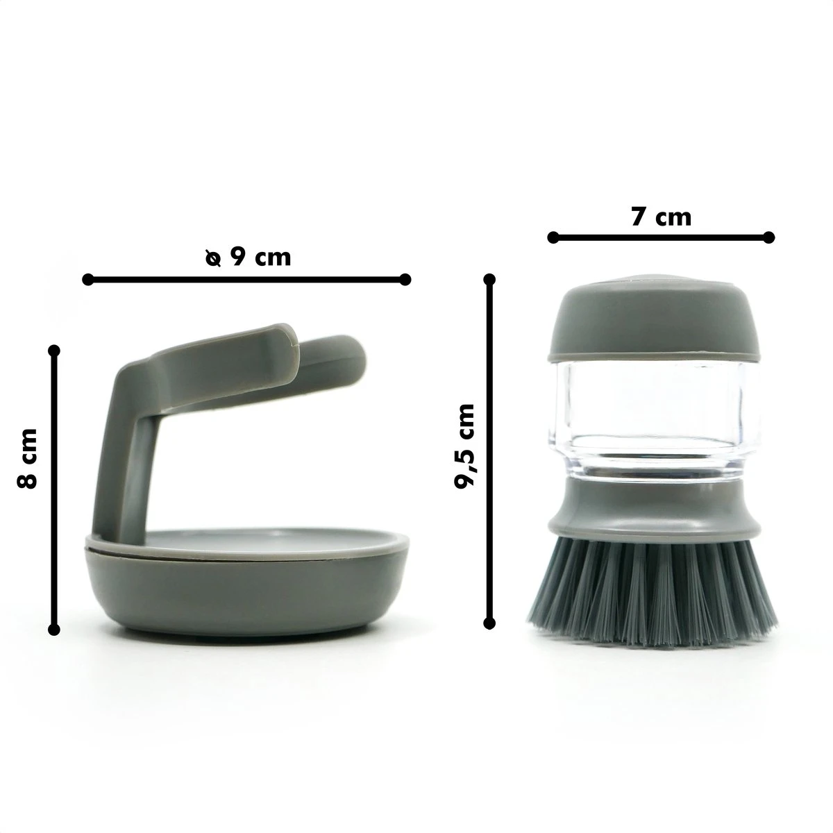 In Round Afwasborstel Met Zeepdispenser / Zeepreservoir – Inclusief Houder – Grijs – Afwas Borstel – Zeep Handborstel – Doseerpomp – Afwasmiddel Dispenser – Navulbaar 4 In Round Afwasborstel Met Zeepdispenser / Zeepreservoir – Inclusief Houder – Grijs – Afwas Borstel – Zeep Handborstel – Doseerpomp – Afwasmiddel Dispenser – Navulbaar - Image 4