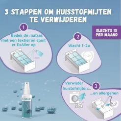 Exaller Anti Huisstofmijt Spray 150ml - 100% Natuurlijk Huismijt Bestrijder - Klinisch Getest - Behandeling En Preventie Van Huisstofmijtallergie -Winkel Voor Schoonmaakartikelen 1200x1200 447