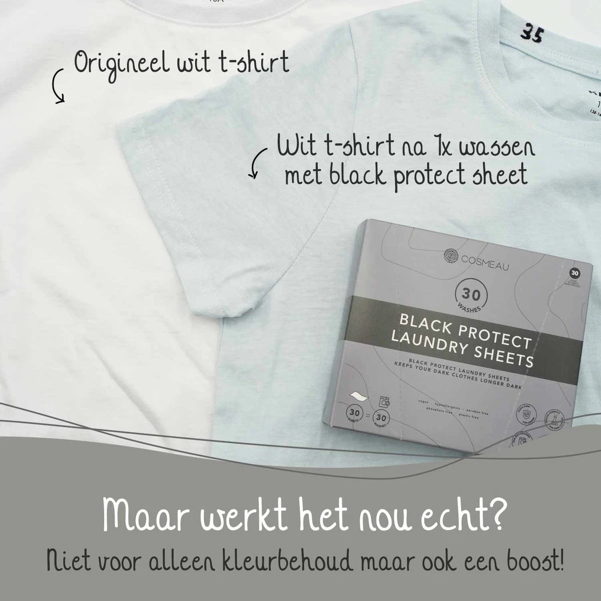 Cosmeau Zwart Donkere Was Color Protect Wasstrips 30 Wasbeurten Wasvellen Sheets Eco Laundry Strips 5 Cosmeau Zwart Donkere Was Color Protect Wasstrips 30 Wasbeurten Wasvellen Sheets Eco Laundry Strips - Image 5