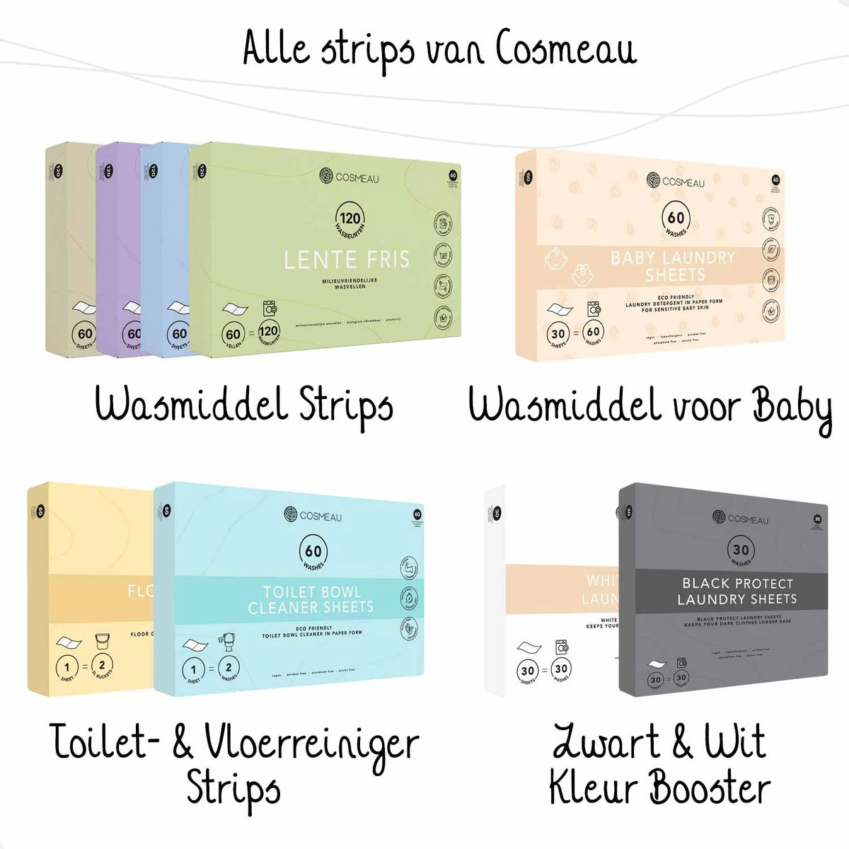 Cosmeau Zwart Donkere Was Color Protect Wasstrips 30 Wasbeurten Wasvellen Sheets Eco Laundry Strips 7 Cosmeau Zwart Donkere Was Color Protect Wasstrips 30 Wasbeurten Wasvellen Sheets Eco Laundry Strips - Image 7
