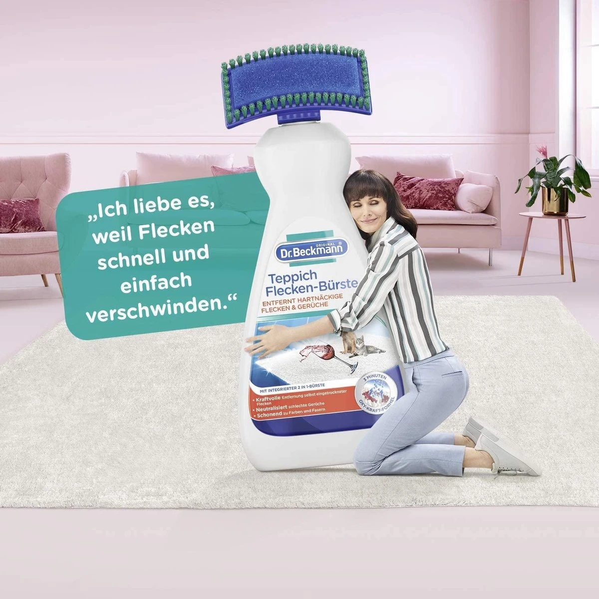 Dr. Beckmann Tapijtvlekkenborstel - Tapijtreiniging - Tapijt Vlekverwijderaar Met Borstel - Schoon Tapijt - Dierenvlekkenverwijderaar 3 Dr. Beckmann Tapijtvlekkenborstel - Tapijtreiniging - Tapijt Vlekverwijderaar Met Borstel - Schoon Tapijt - Dierenvlekkenverwijderaar - Image 3