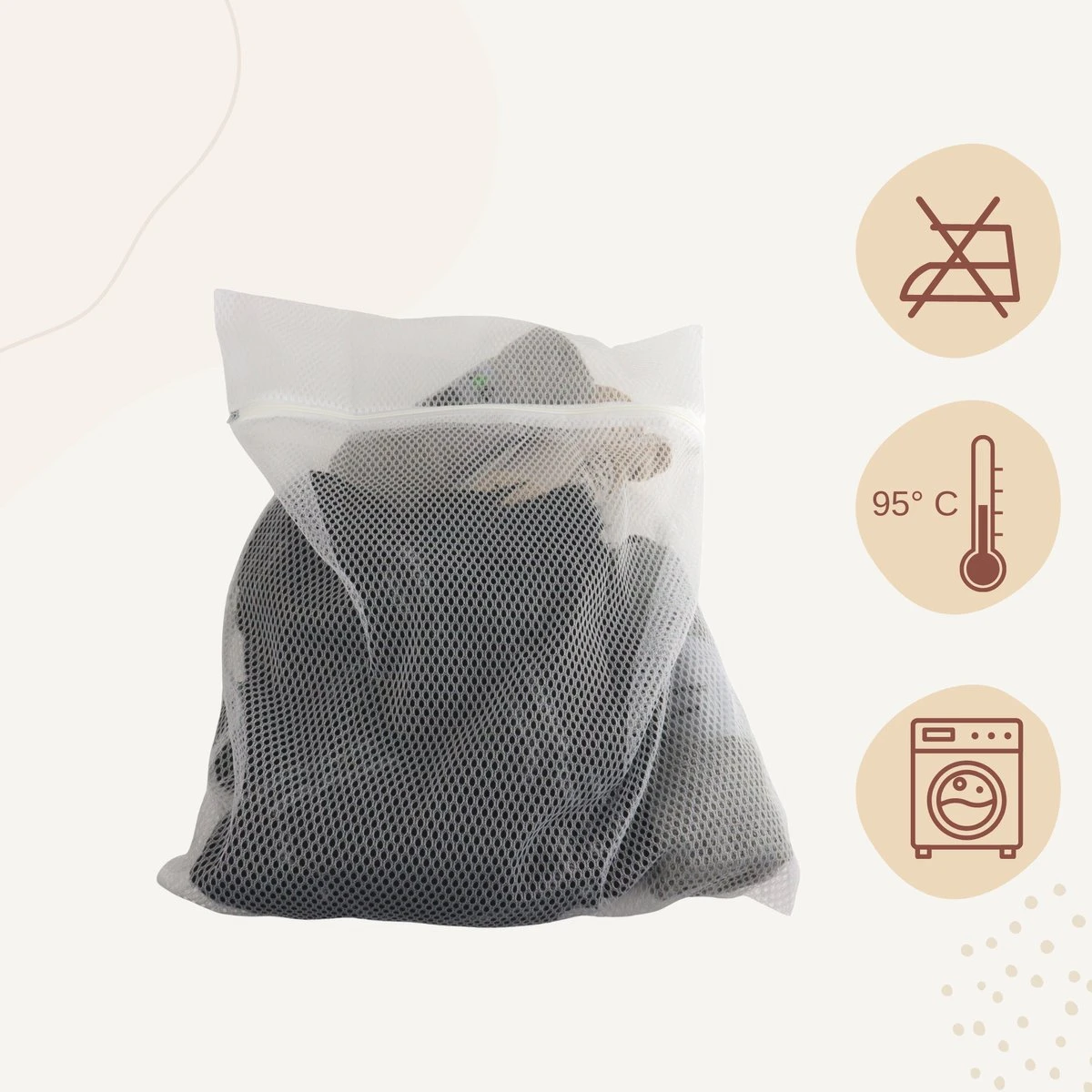 Orange85 Waszakken - 2 Stuks - Ritssluiting - Wit - 50x40 Cm - Polyester 5 Orange85 Waszakken - 2 Stuks - Ritssluiting - Wit - 50x40 Cm - Polyester - Image 5