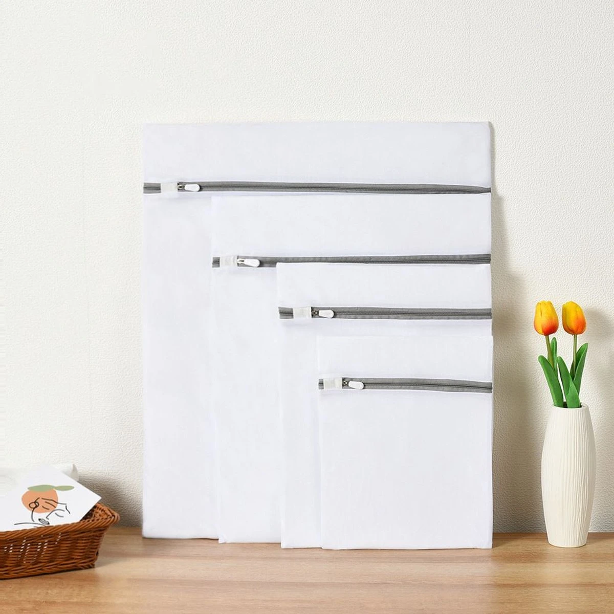 Merkloos Laundry Bag | Waszak | Set Van 4 Waszakken Met Rits | Transparant | Wasnet | Waszakjes | Vakantie Als Kledingsorteerder | Groot Formaat | Laken/schoenen/bh/ondergoed/kleding 1 Merkloos Laundry Bag | Waszak | Set Van 4 Waszakken Met Rits | Transparant | Wasnet | Waszakjes | Vakantie Als Kledingsorteerder | Groot Formaat | Laken/schoenen/bh/ondergoed/kleding