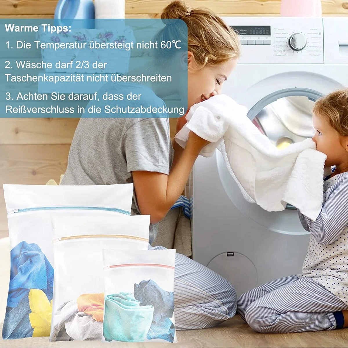 BOTC Waszakken - Wasnetten - Set Van 5 - Bescherm Je Wasgoed En Wasmachine - Transparant 9 BOTC Waszakken - Wasnetten - Set Van 5 - Bescherm Je Wasgoed En Wasmachine - Transparant - Image 9