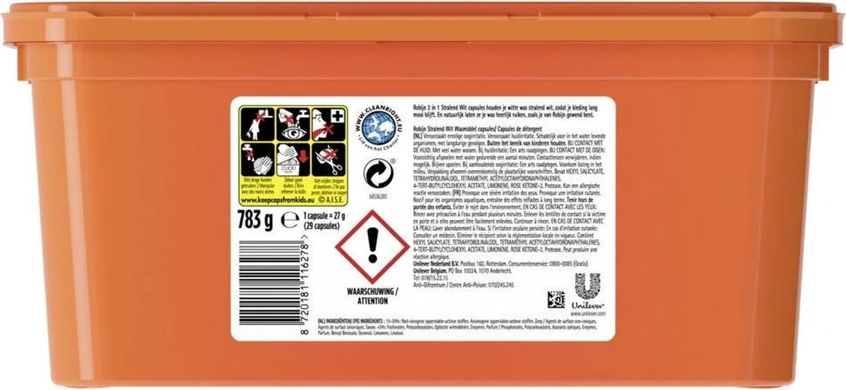 Robijn Stralend Wit Wascapsules - 3 X 29 Wasbeurten - Halfjaarbox 3 Robijn Stralend Wit Wascapsules - 3 X 29 Wasbeurten - Halfjaarbox - Image 3