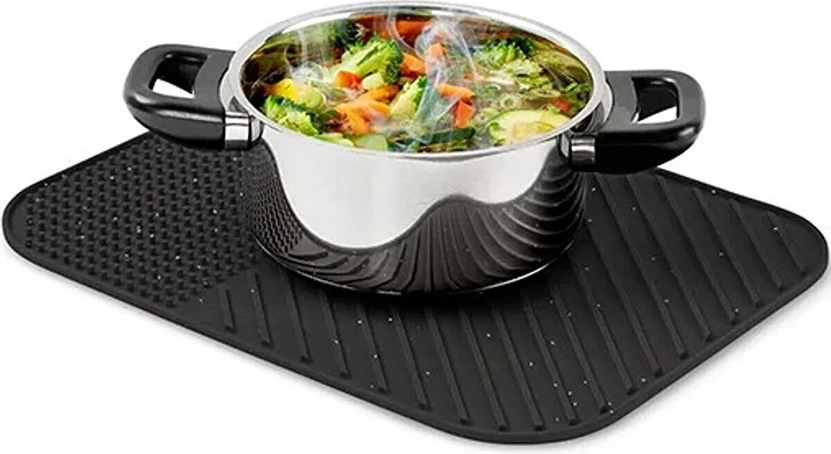 Merkloos Afdruipmat Met GRATIS Afwasborstel - Droogmat - Afdruipmat Siliconen - BPA Vrij - Afdruipmat Voor Afwas - Zwart 4 Merkloos Afdruipmat Met GRATIS Afwasborstel - Droogmat - Afdruipmat Siliconen - BPA Vrij - Afdruipmat Voor Afwas - Zwart - Image 4