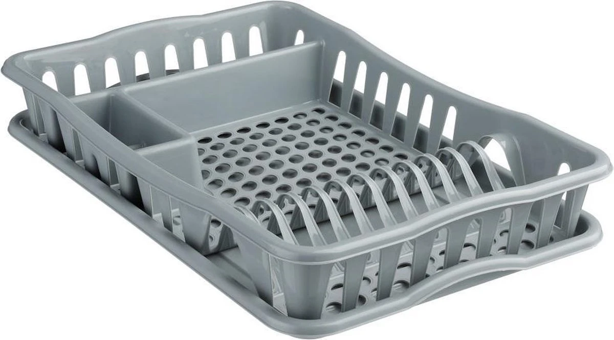 Merkloos Decopatent® Afdruiprek Voor Afwas - Afdruiprekje Met Lekbak - Kunststof Afdruipmat - Afwassen Borden & Bestek - 32.5x49x9 - Grijs 2 Merkloos Decopatent® Afdruiprek Voor Afwas - Afdruiprekje Met Lekbak - Kunststof Afdruipmat - Afwassen Borden & Bestek - 32.5x49x9 - Grijs - Image 2