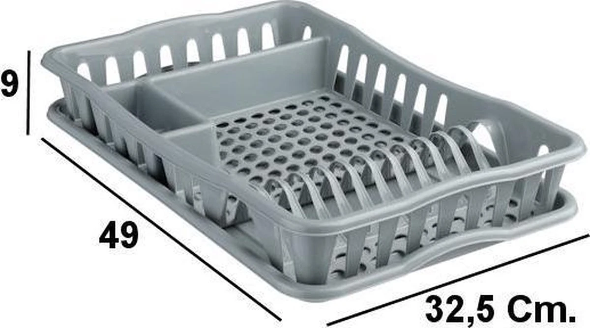 Merkloos Decopatent® Afdruiprek Voor Afwas - Afdruiprekje Met Lekbak - Kunststof Afdruipmat - Afwassen Borden & Bestek - 32.5x49x9 - Grijs 5 Merkloos Decopatent® Afdruiprek Voor Afwas - Afdruiprekje Met Lekbak - Kunststof Afdruipmat - Afwassen Borden & Bestek - 32.5x49x9 - Grijs - Image 5