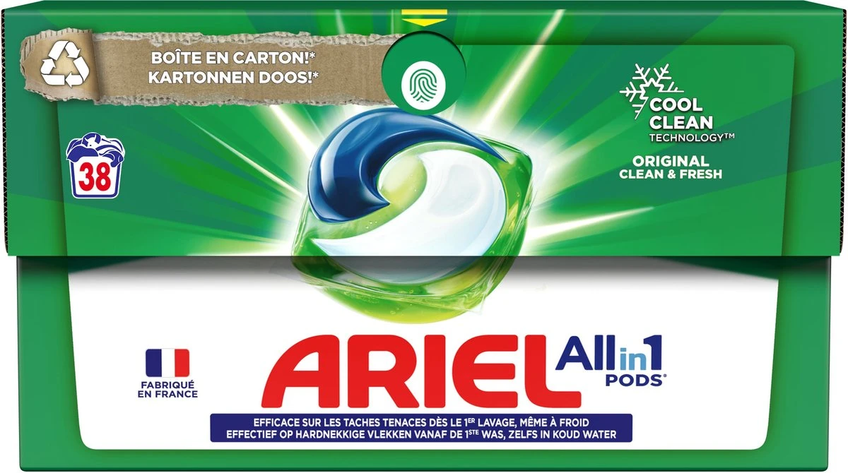 Ariel All In 1 Wasmiddel Pods - Original - 4 X 38 Wasbeurten - Voordeelverpakking 3 Ariel All In 1 Wasmiddel Pods - Original - 4 X 38 Wasbeurten - Voordeelverpakking - Image 3