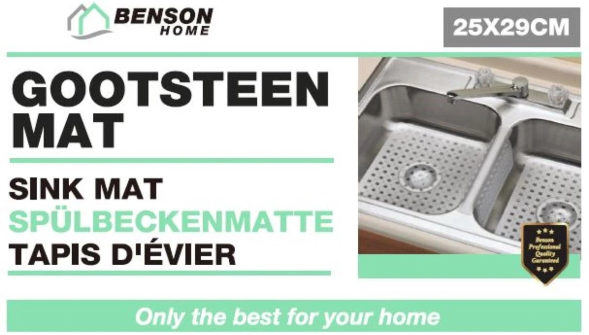 Merkloos Gootsteenmat PVC Vierkant Grijs 28 Cm 2 Merkloos Gootsteenmat PVC Vierkant Grijs 28 Cm - Image 2