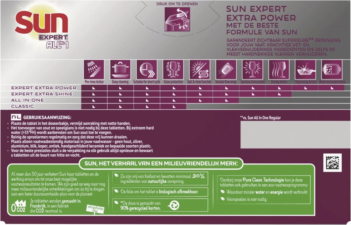 SUN® Sun Expert All-in 1 Vaatwastabletten - Extra Power - 6 X 23 Tabletten 3 SUN® Sun Expert All-in 1 Vaatwastabletten - Extra Power - 6 X 23 Tabletten - Image 3