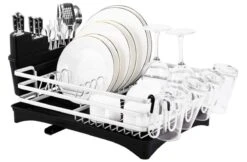 Doogo® Afdruiprek Met Bestekkorf En Lekbak Voor Keukenborden En Bestek Afdruiprek Met Draaibare Uitloop -Winkel Voor Schoonmaakartikelen 1200x789 2