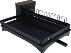 Baulk® - Afdruiprek - Afdruiprek Met Lekbak - Afwas - Droogrek Afwas - RVS - Bestekbak - Modern