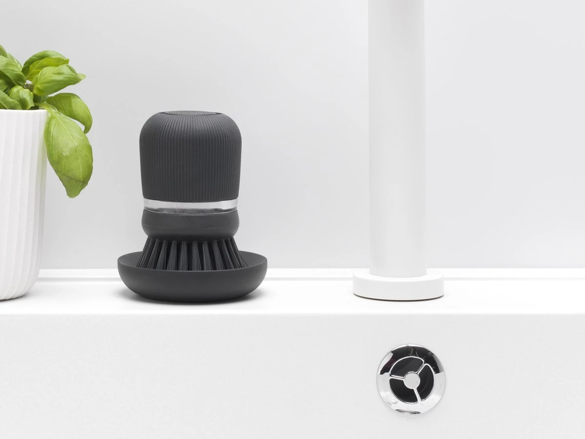 Brabantia Sink Side Afwasborstel - Met Zeepdispenser- Dark Grey 2 Brabantia Sink Side Afwasborstel - Met Zeepdispenser- Dark Grey - Image 2